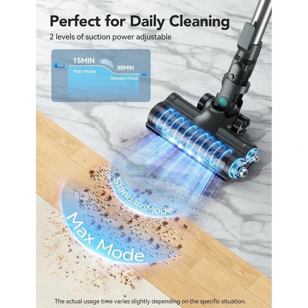 QikCln Cordless Vacuum Cleaner, 8-in-1 Powerful Vacuum Cleaners for Home with...